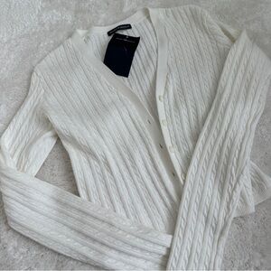 NWT brandy melville white cable knit cardigan